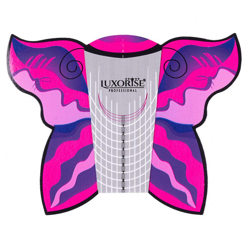 Sabloane Constructie Unghii Gel LUXORISE, Fuchsia Butterfly, 50 buc