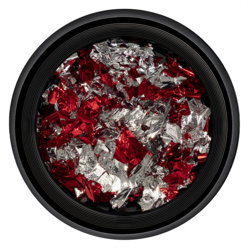 Foita Unghii Unique Red & Silver #08, LUXORISE