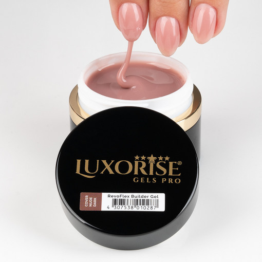 Poze Gel UV Constructie Unghii RevoFlex LUXORISE 30ml, Cover Nude - Dark