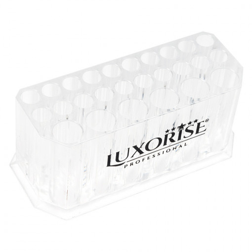 Suport pensule machiaj LUXORISE, 26 sloturi, plexiglas