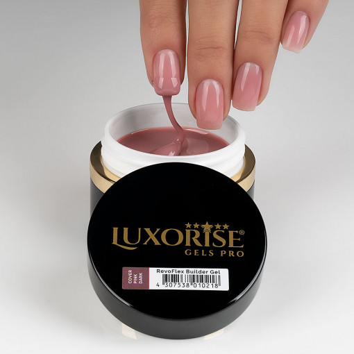 Poze Gel UV Constructie Unghii RevoFlex LUXORISE 30ml, Cover Pink - Dark