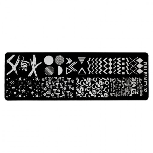 Matrita Metalica Stampila Unghii Geometric Art & Love, LUXORISE