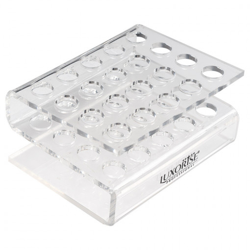 Suport pensule machiaj LUXORISE, 20 sloturi, plexiglas