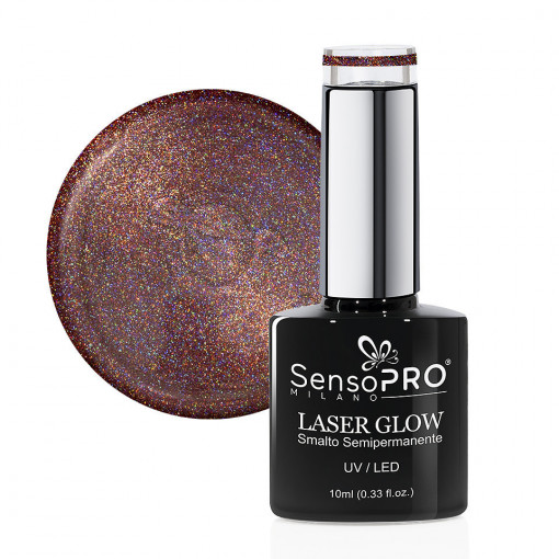Oja Semipermanenta Holografica Laser Glow SensoPRO Milano #17 Temptation Look, 10ml