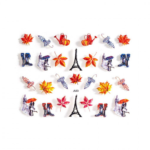 Sticker 3D Unghii Adventure A03, LUXORISE