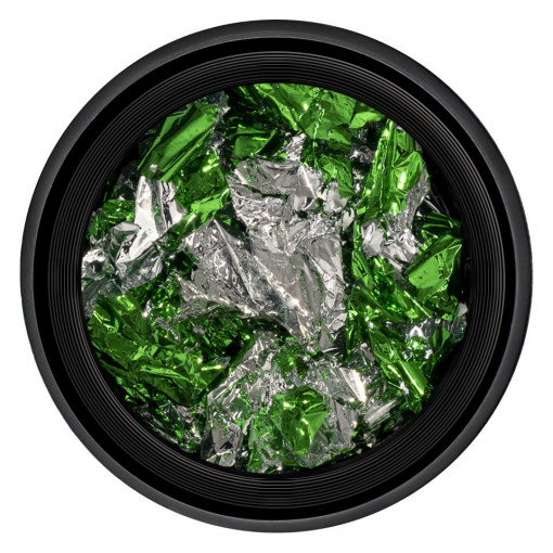 Foita Unghii Unique Green & Silver #06, LUXORISE