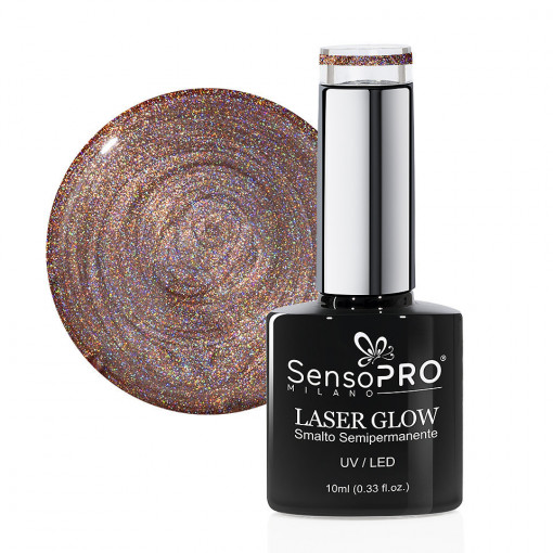 Oja Semipermanenta Holografica Laser Glow SensoPRO Milano #03 Flame Radiance, 10ml