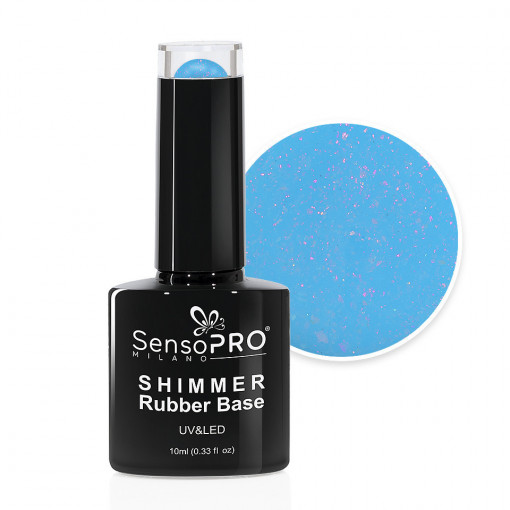 Shimmer Rubber Base SensoPRO Milano 10ml, Blueberry Ice #22