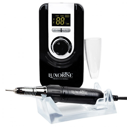 Pila electrica portabila unghii LUXORISE Revolution Elite, 35.000 RPM, Black