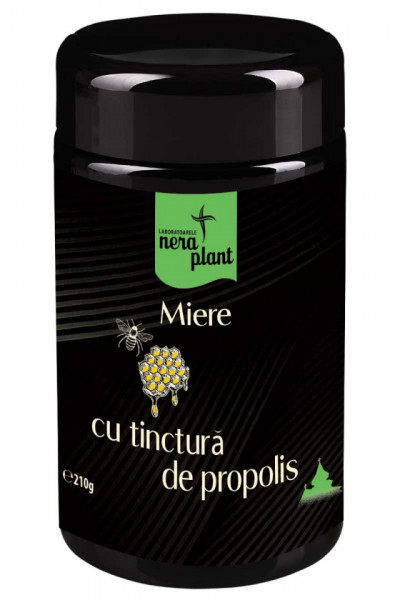 Miere BIO Nera Plant cu tinctura de propolis, 210g