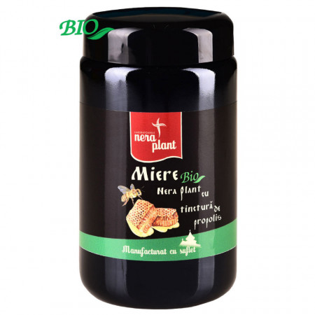 Miere BIO Nera Plant cu tinctura de propolis, 550g