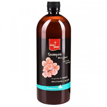 Sampon Nera Plant pentru toate tipurile de par cu extracte de menta, urzica si mesteacan, 1 L