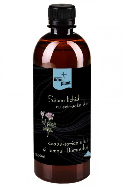 Sapun lichid Nera Plant cu extracte de coada-soricelului si lemnul-Domnului, 500ml