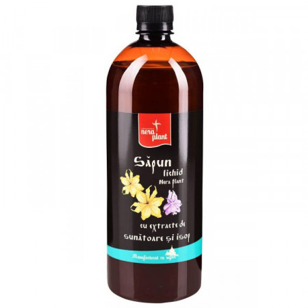 Sapun lichid Nera Plant cu extracte de sunatoare si isop, 1000ml