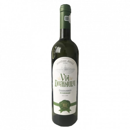 Vin Chardonnay baricat sec, 2018, Via Domnului - Manastirea Jercalai, 0,75l