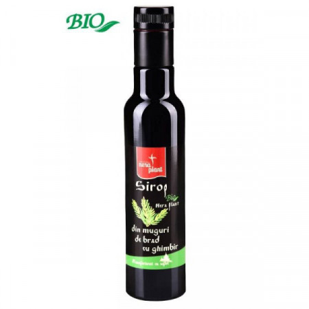 Sirop Nera Plant BIO din muguri de brad cu ghimbir, 250ml