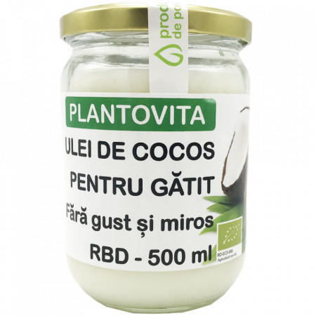 Ulei de cocos BIO pentru gatit, fara gust si miros, RBD 500 ml