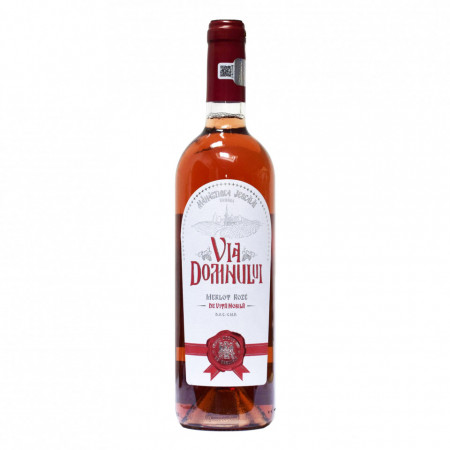Merlot Roze demidulce - 2018, Via Domnului - Manastirea Jercalai, 0,75l