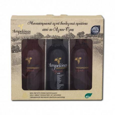 Pachet cadou - 3 sticle vin 187 ml - Manastirea Vatoped - Sf. Munte Athos