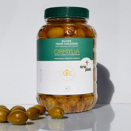 Masline verzi cu oregano si otet, 1 Kg