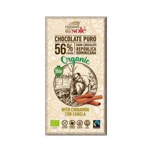 Ciocolata neagra BIO cu scortisoara, 100 gr Chocolates Sole
