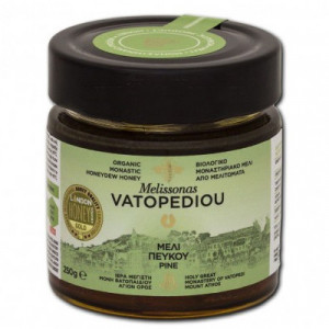 Miere naturala BIO - Pin - 250 gr - Sfantul Munte Athos - Manastirea Vatoped