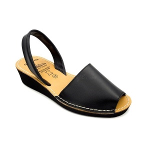 Sandale din piele AVARCA  WEDGE Black