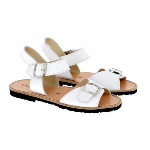 Sandale din piele naturala MINORQUINES BUCKLE White