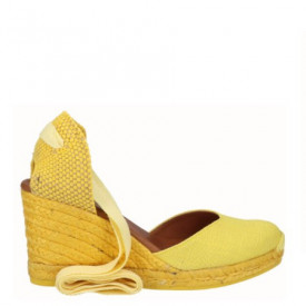 Sandale din in si piele LINA Yellow