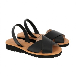 Sandale din piele MINORQUINES Platja MURO Black