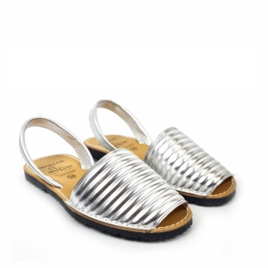 Sandale din piele naturala AVARCA PUFFY SILVER