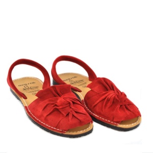 Sandale din piele intoarsa, AVARCA BOW Red