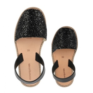 Set mama-copil sandale MINORQUINES Glitter Black
