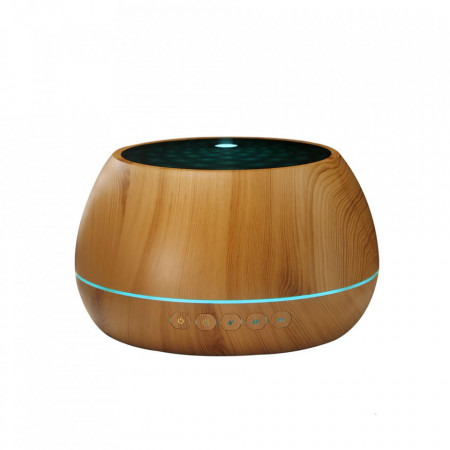 Difuzor aromaterapie pentru uleiuri esentiale, awwaline, cu ultrasunete, 1000 ml, timer, 7 culori LED, telecomanda, inchidere automata, Stejar