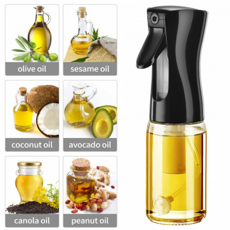 Sticla cu Pulverizator pentru Ulei sau Otet, awwaline, neagra, 210ml, Compatibil Diverse Lichide, Calitate si Design Premium