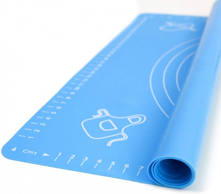 Covoras din silicon alimentar, 50 x 40 cm, awwaline®, ALBASTRU, rezistent la temperaturi ridicate, ideal pentru framantat aluat