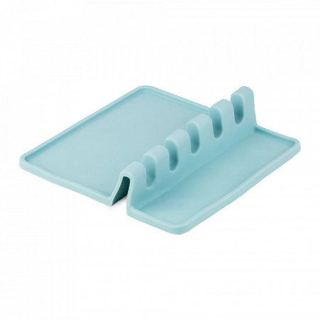 Suport ustensile de bucatarie, awwaline, silicon, turcoaz, 5 compartimente, 16.5 x 16.5 cm