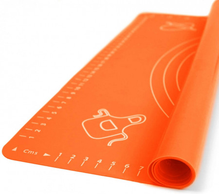 Covoras din silicon alimentar, 50 x 40 cm, awwaline®, PORTOCALIU, rezistent la temperaturi ridicate, ideal pentru framantat aluat