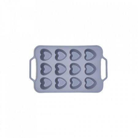 Forma copt 12 prajituri inima, awwaline®, gri, silicon, manere intarite, ideala pentru briose
