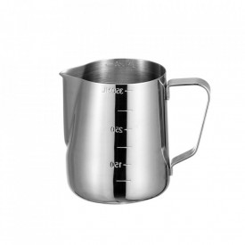 Cana din inox cu gradatie, latiera pentru spumare cu maner, cana de lapte sau cappucino, cu cioc, cana pentru bar, cana barista, 350 ml