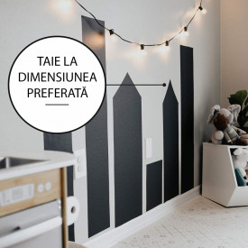 Tabla scolara sub forma de autocolant pentru scris cu creta, awwaline, neagra, 5 crete, 45 x 200 cm