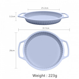 Tava copt rotunda, awwaline®, gri, silicon, manere intarite