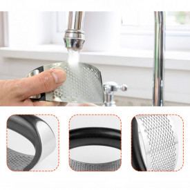 Presa manuala pentru usturoi, curbata, inox