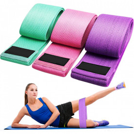 Set 3 benzi elastice din material textil, awwaline®, 3 niveluri de rezistenta, saculet inclus