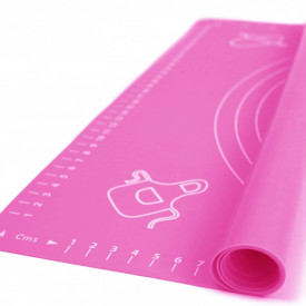 Covoras din silicon alimentar, 65 x 45 cm, awwaline®, ROZ, rezistent la temperaturi ridicate, ideal pentru framantat aluat