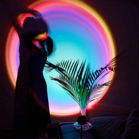 Lampa de veghe cu proiectie Rainbow awwaline®, reglabila pe inaltime, rotatie 360 grade, lumina ambientala pentru atmosfera romantica