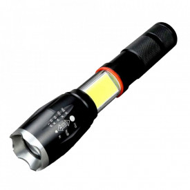 Lanterna tactica Tac Light Elite cu 5 moduri luminare si 2 surse de lumina, neagra