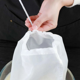 Punga de strecurare lapte vegan din migdale si nuci, awwaline, Nylon, Reutilizabila, 30x45 cm