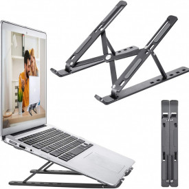 Suport reglabil pentru laptop, Macbook, iPad sau tableta, awwaline®, 7 "-15,6", Aluminiu, Negru