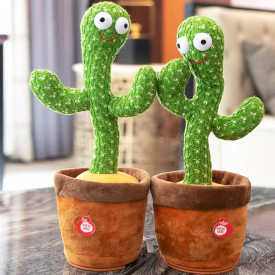 Jucarie Cactus Dansator, awwaline®, verde, Danseaza, Canta, Imita, Distractiv